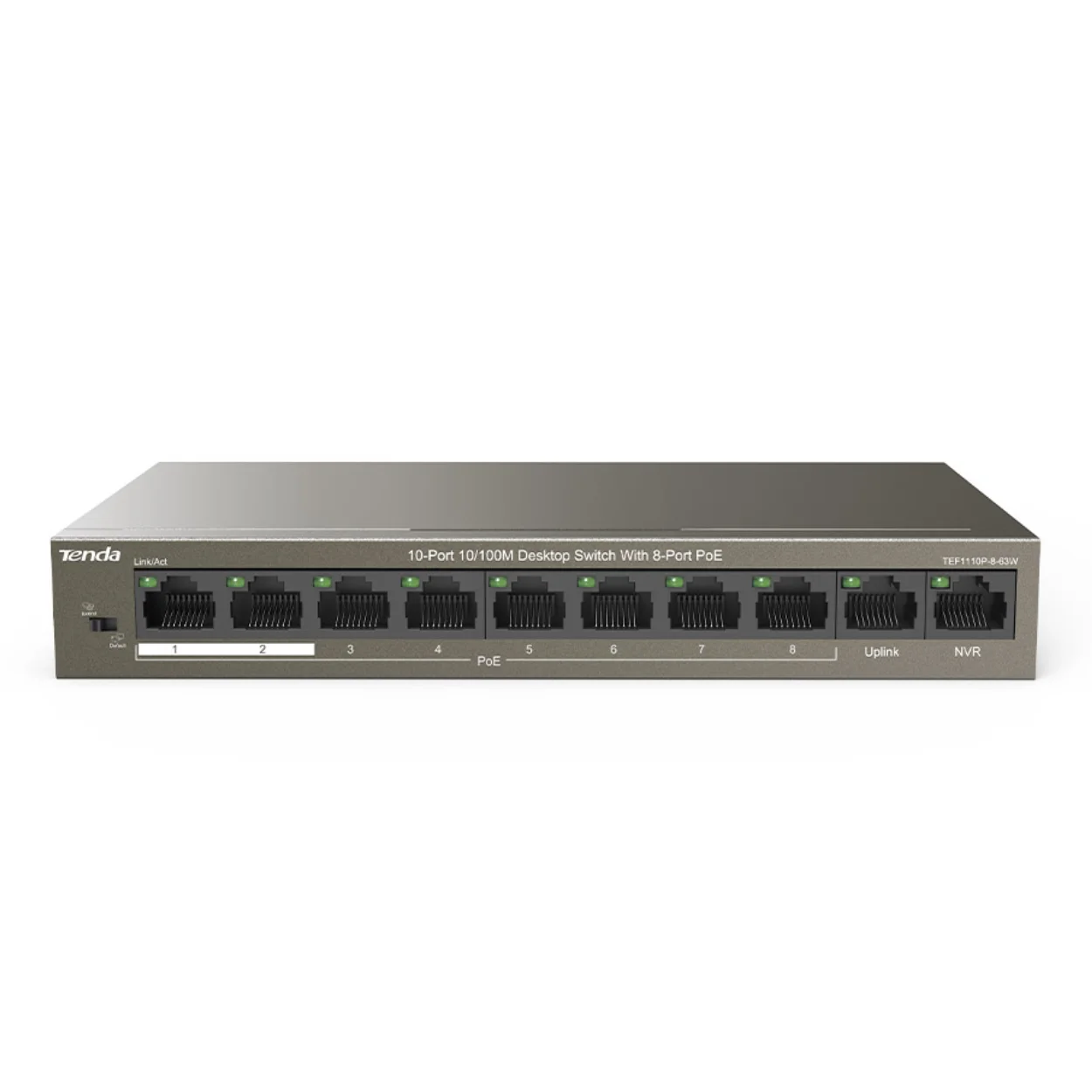 TEF1110P-8-63W 8FE PoE Port (58W), 2FE Uplink Desktop Switch TEF1110P-8-63W 8FE PoE Port (58W), 2FE Uplink Desktop Switch