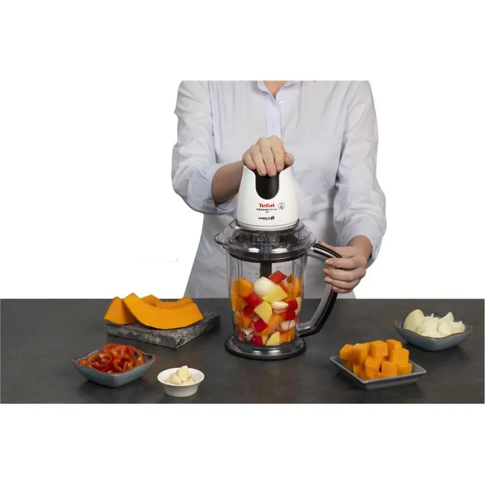 Tefal MasterChop Powelix Maxi 4 Bıçaklı Beyaz Rondo ve Doğrayıcı