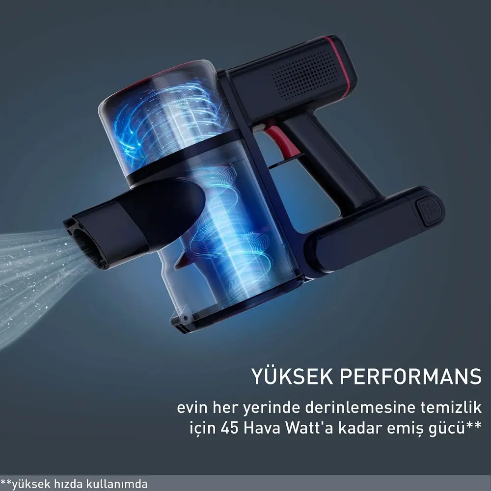 Tefal TY6T90TR X-Force Flex 8.60 Max Aqua Kablosuz Şarjlı Dikey S