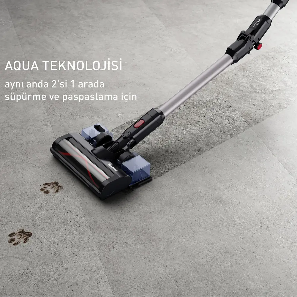 Tefal TY6T90TR X-Force Flex 8.60 Max Aqua Kablosuz Şarjlı Dikey S