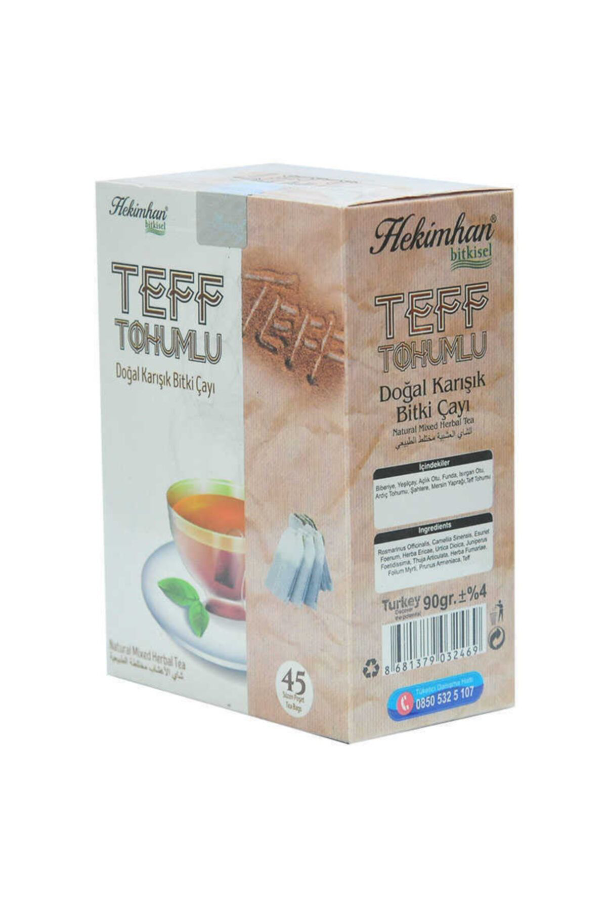 Hekimhan Teff Tohumlu Karışık Bitki Çayı 45 Süzen Pşt