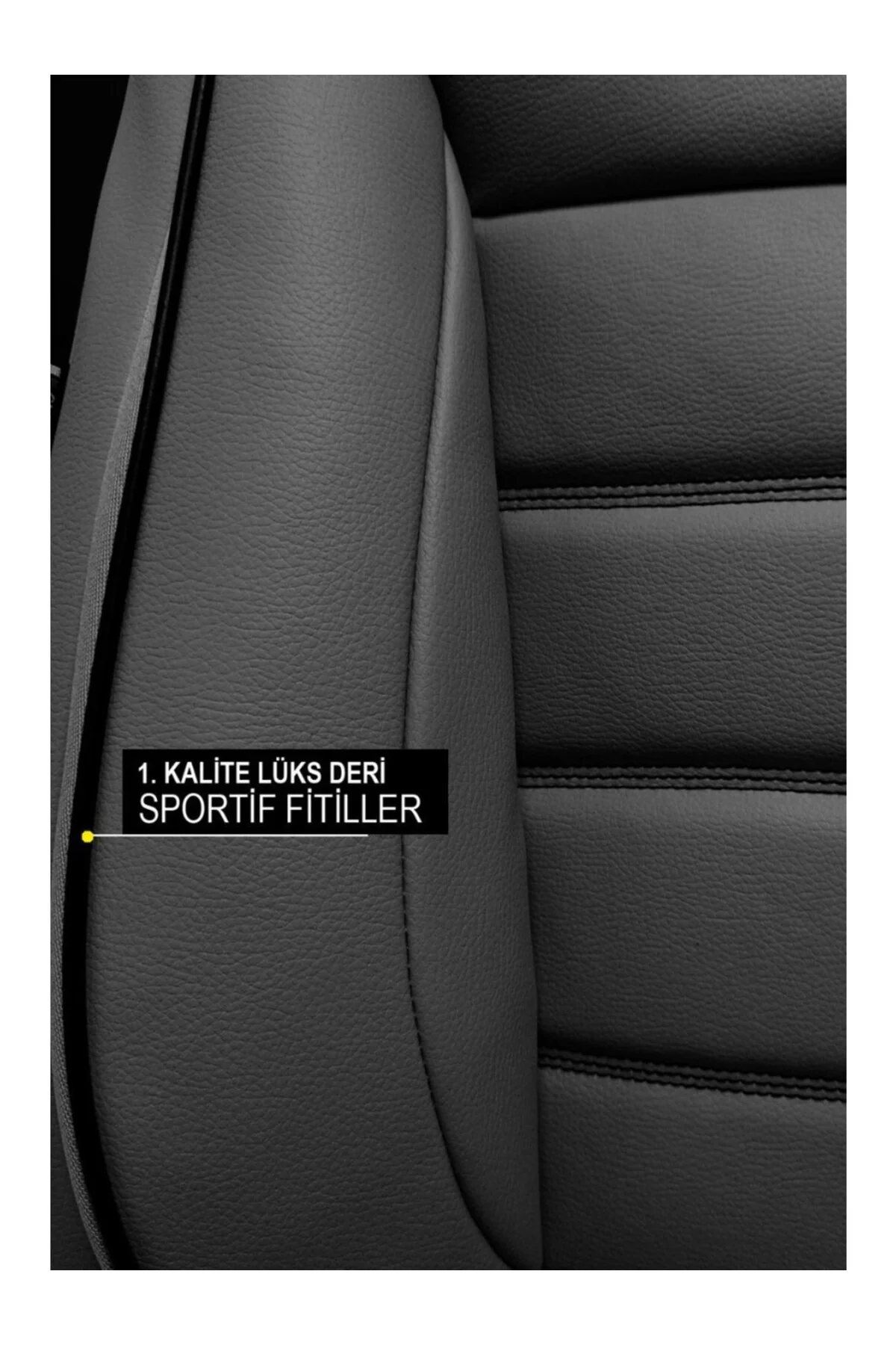 Tegin Jetdrive Ticari Araç 2+1 Üniversal Siyah Deri Koltuk Kılıfı