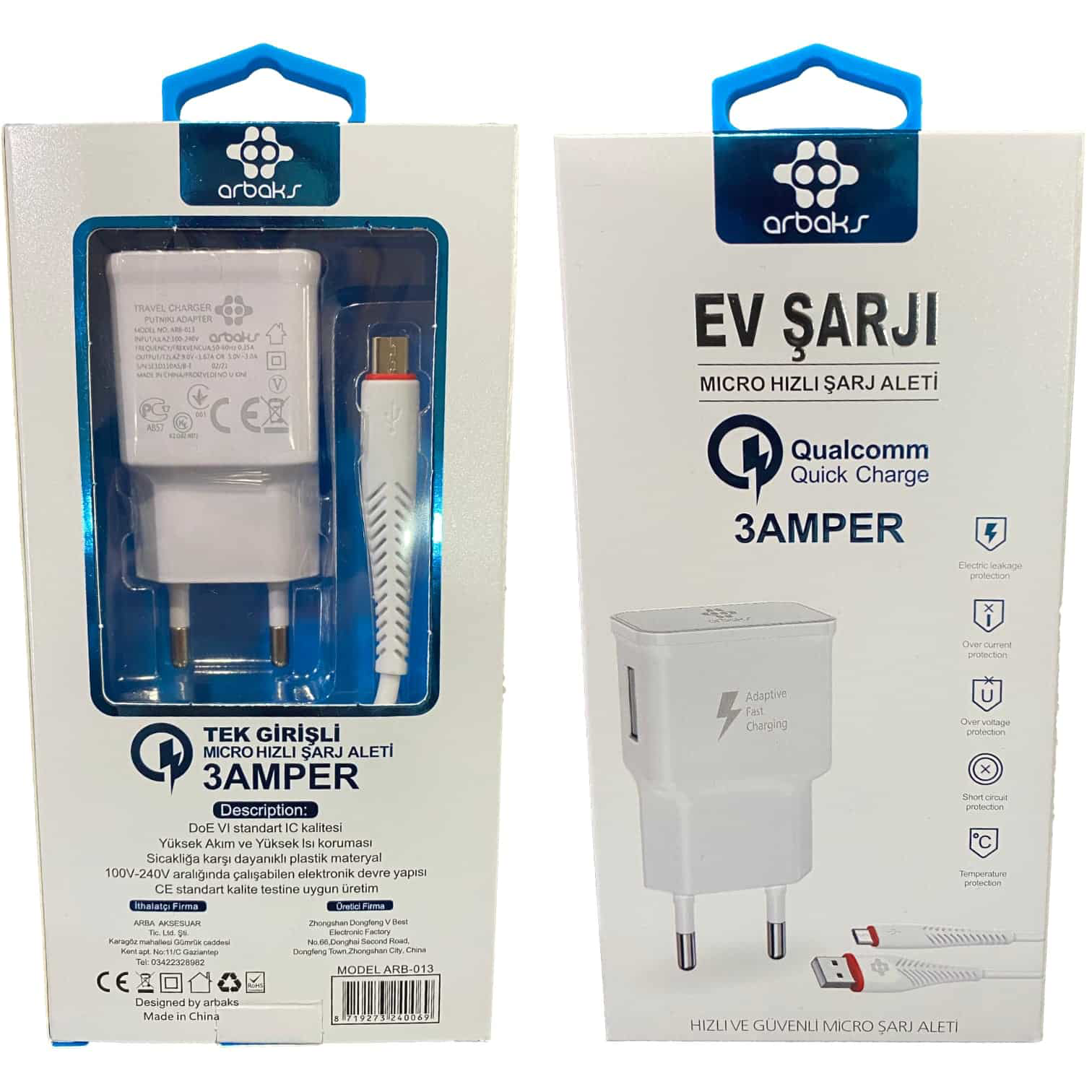 Tek girişli micro hızlı şarj aleti