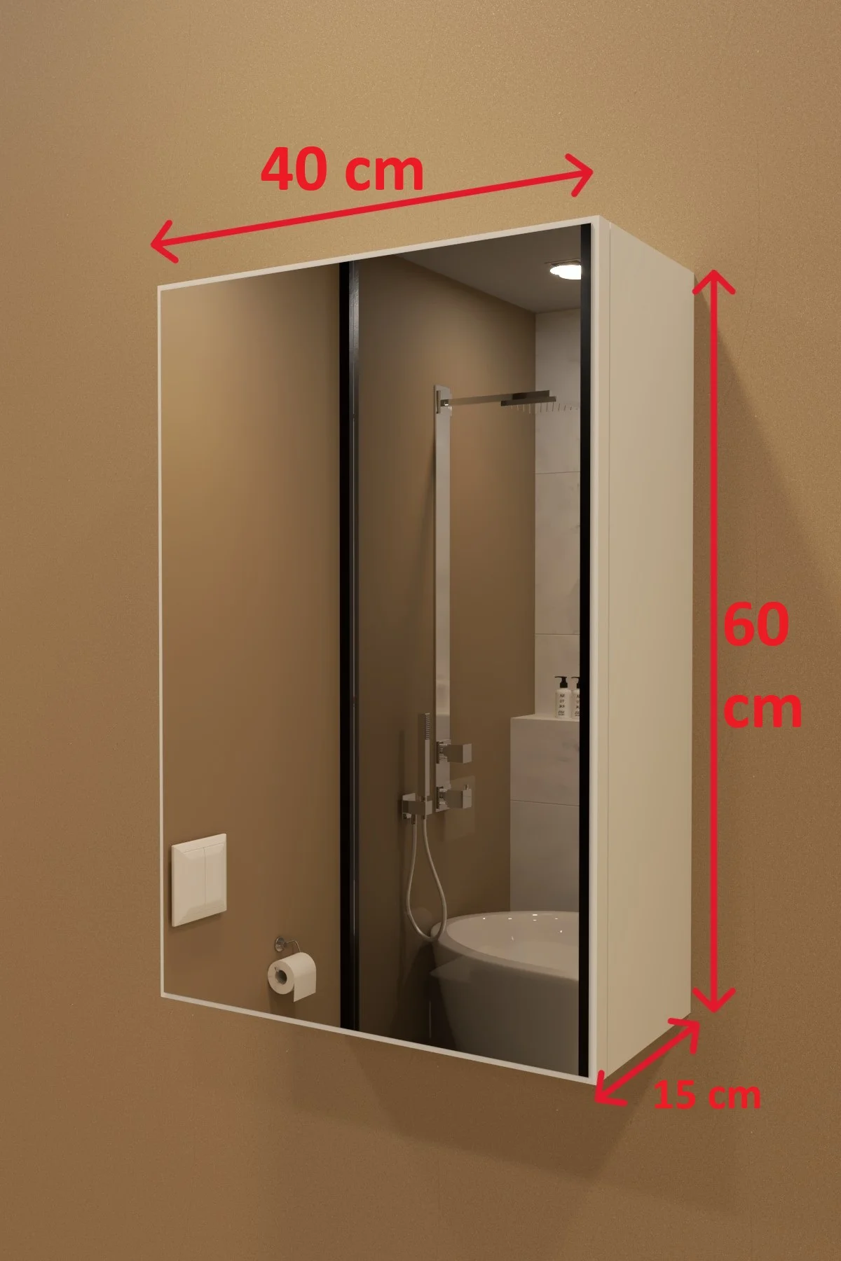 Tek Kapaklı Lavobo Üstü Aynalı Banyo Dolabı