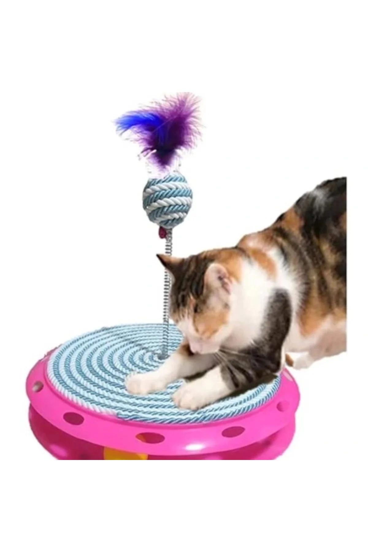 Tek Katlı Eğlenceli Kedi Oyuncağı Ve Tırmalama (TURKUAZ)