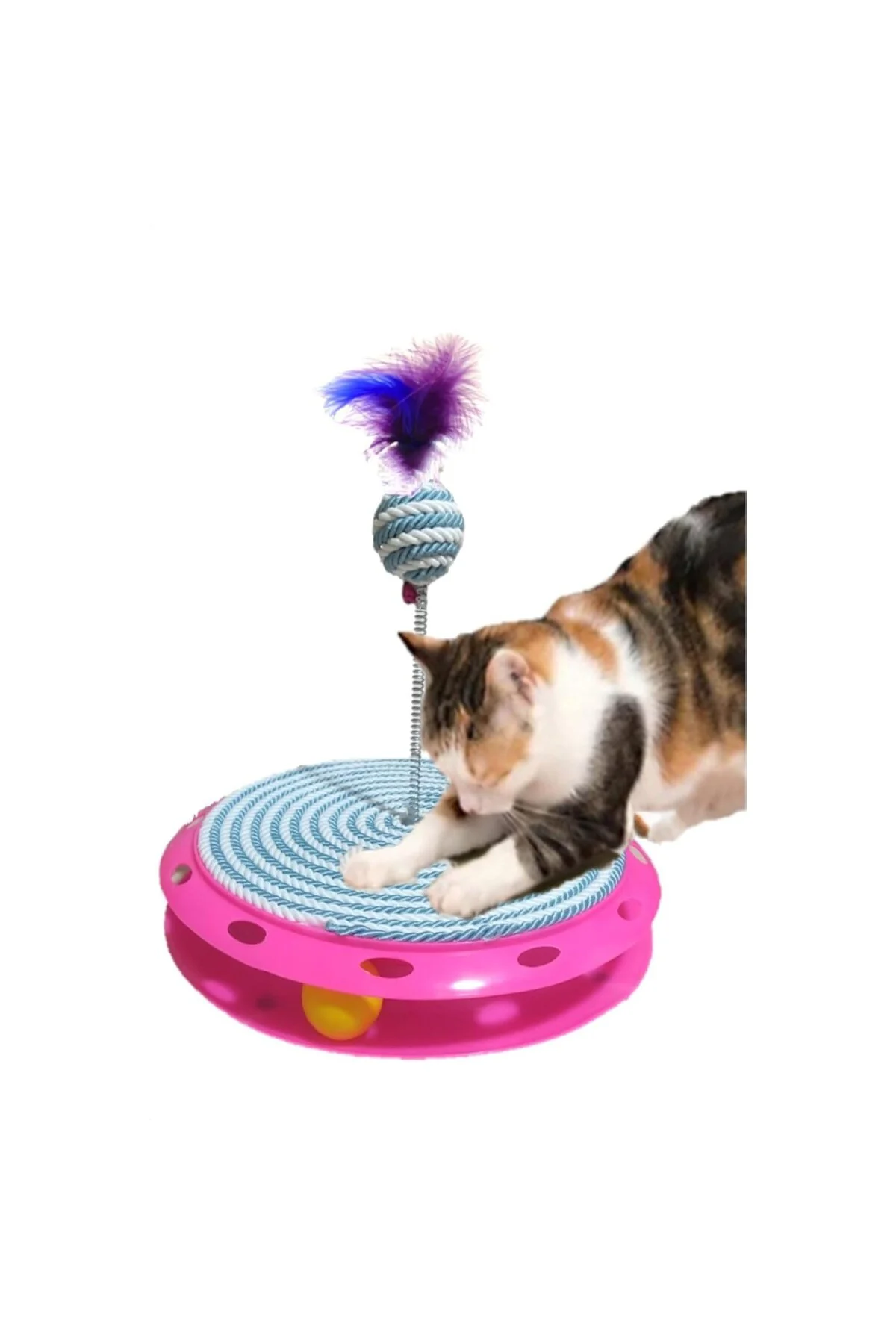 Tek Katlı Eğlenceli Kedi Oyuncağı Ve Tırmalama (TURKUAZ)
