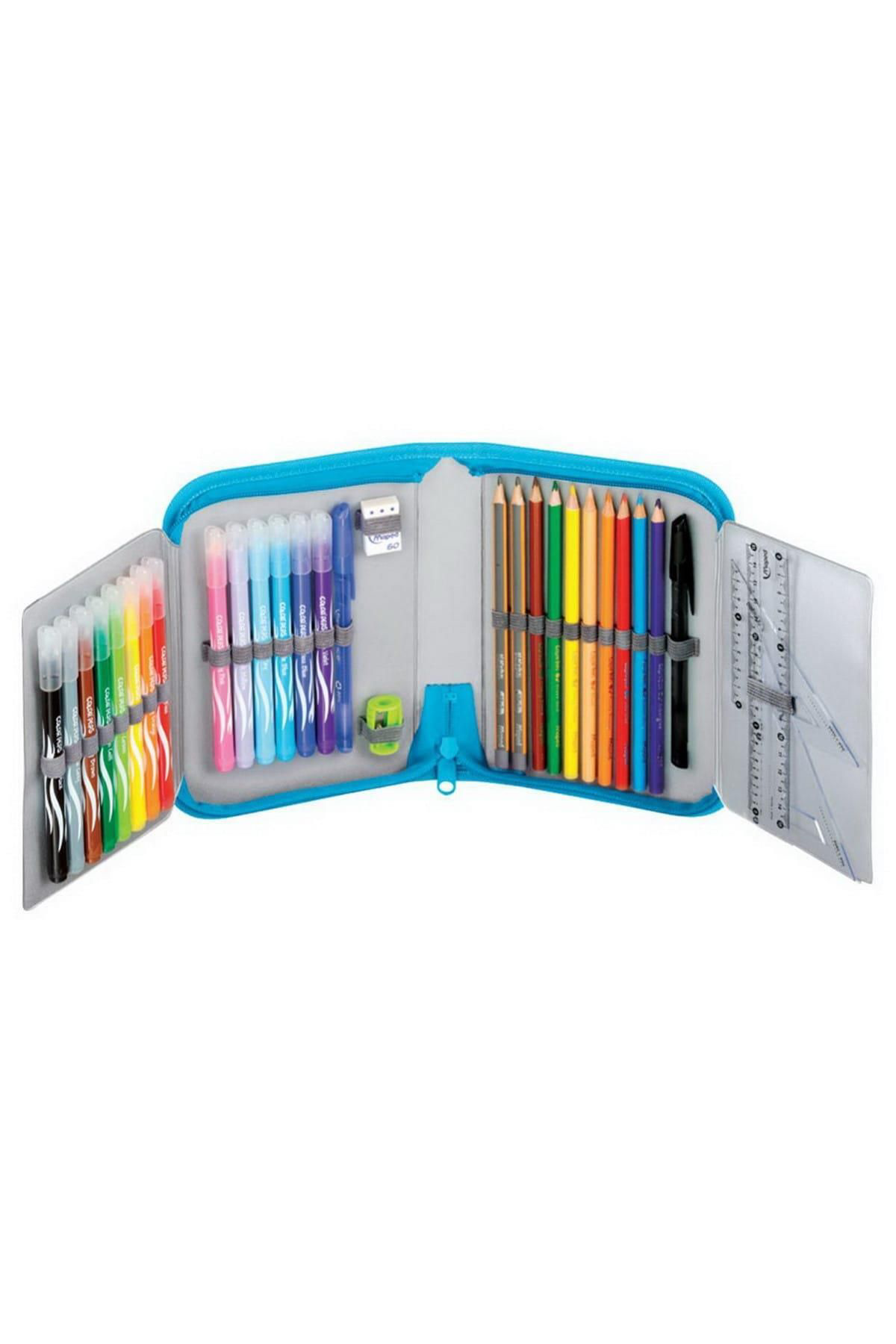 Tek Katlı Mavi 32 Parça Içi Dolu Kalem Kutu 967811