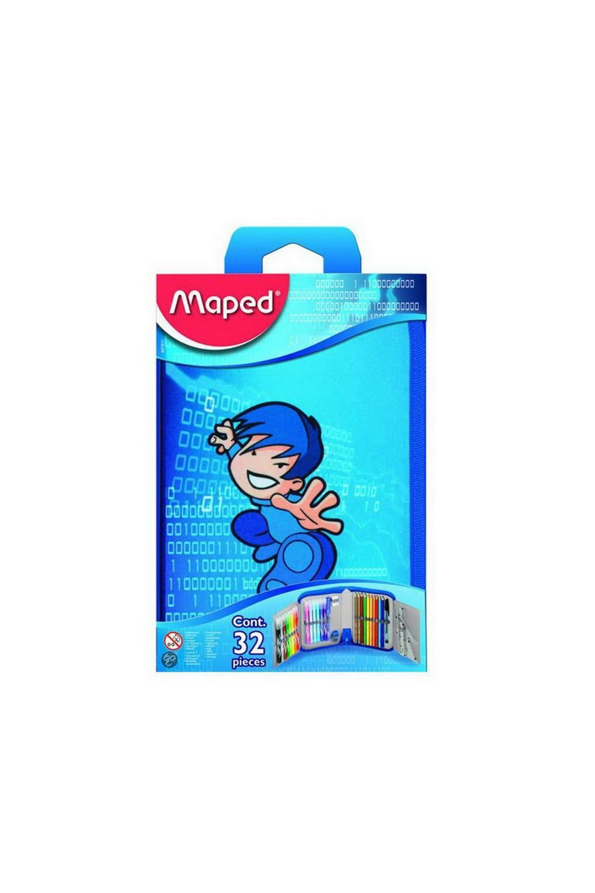 Tek Katlı Mavi 32 Parça Içi Dolu Kalem Kutu 967811