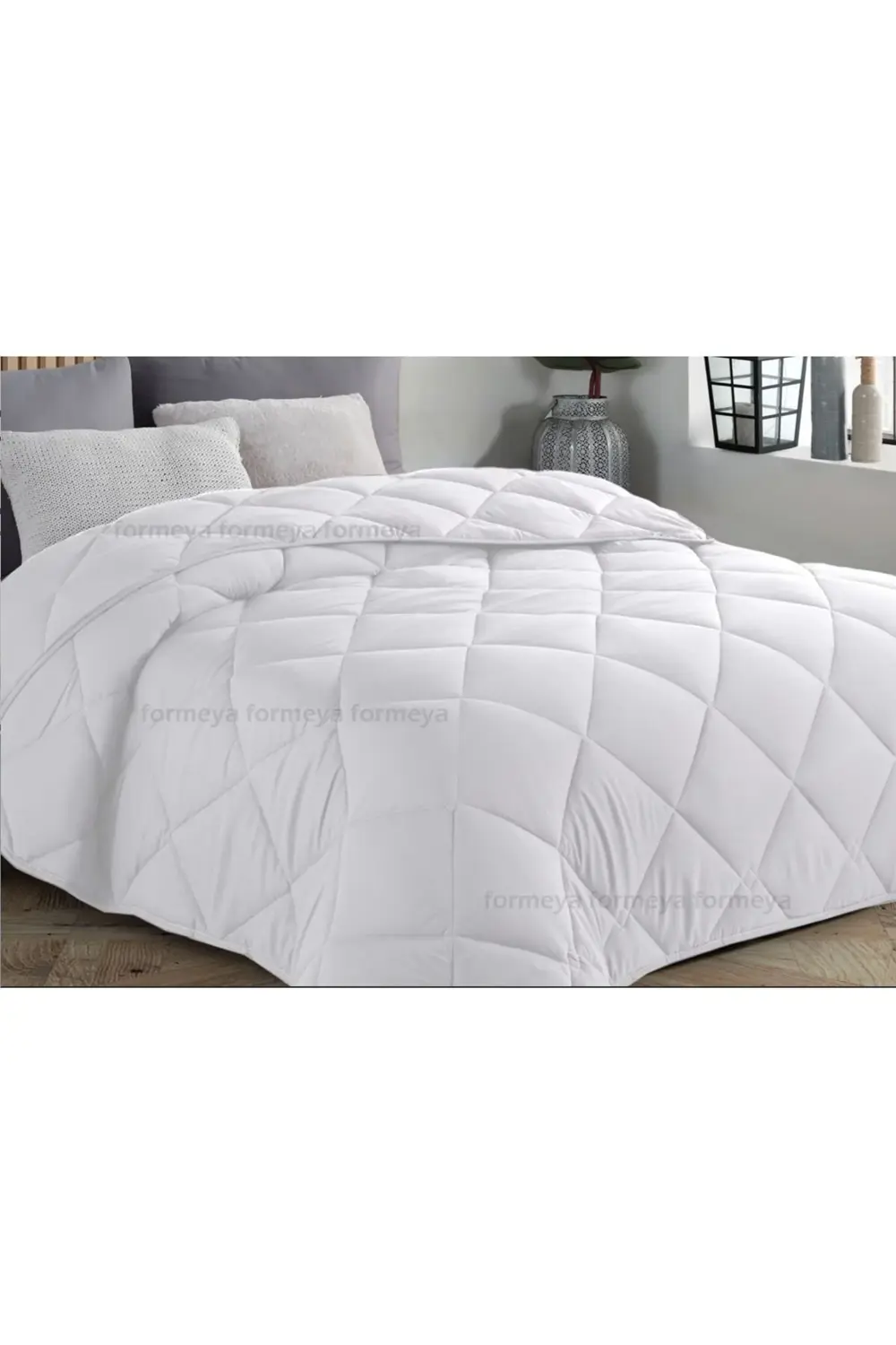 Tek Kişilik Beyaz Yorgan ve Yastık Seti 155*215 cm