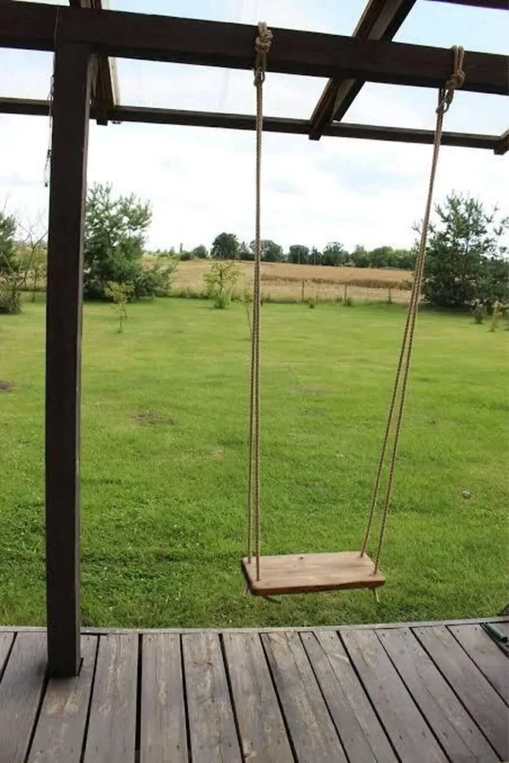 Tek Kişilik Doğal Ahşap Salıncak Ev Bahçe Dayanıklı Halatlı Salın