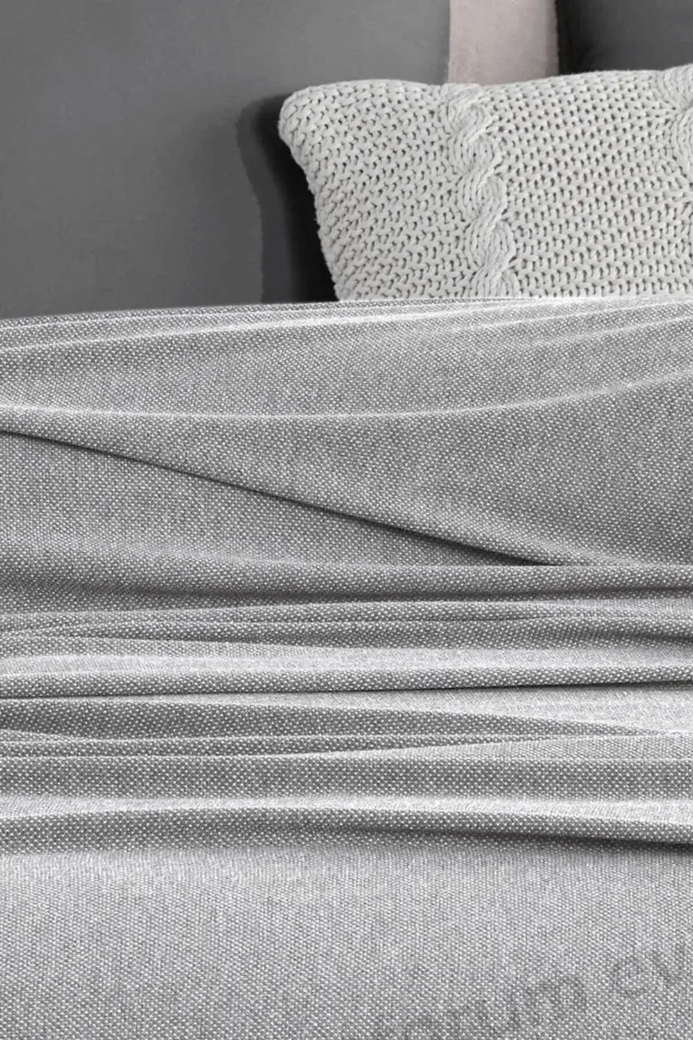 Tek Kişilik Klimalı Dört Mevsim Açık Gri Pike Yatak Örtüsü 160*23