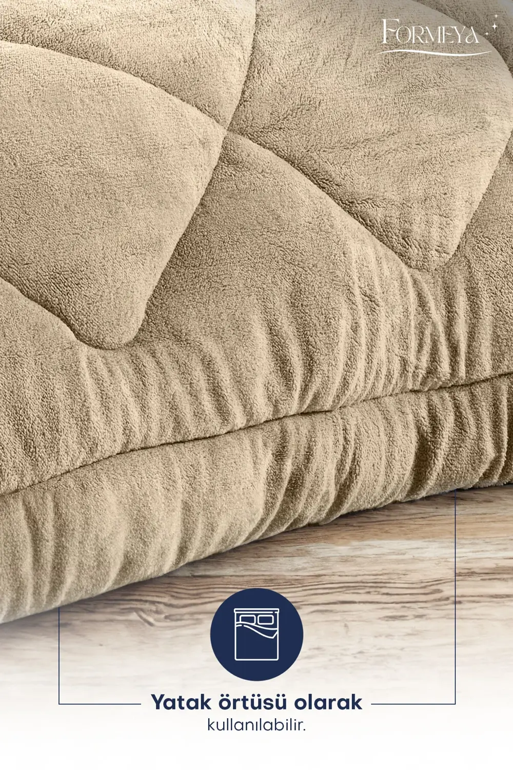 Tek Kişilik Lüx Kahverengi Welsoft Yorgan Çift Taraflı 155x215