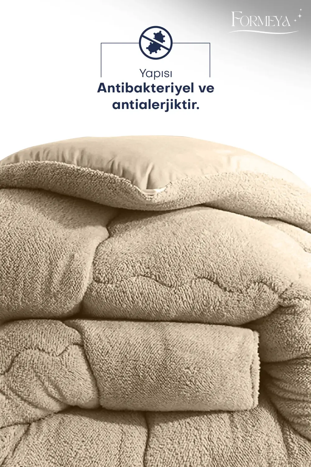 Tek Kişilik Lüx Kahverengi Welsoft Yorgan Çift Taraflı 155x215