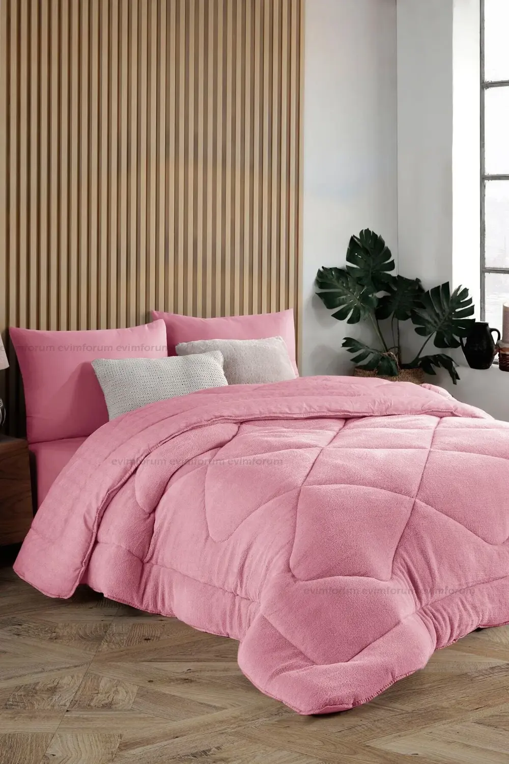 Tek Kişilik Lüx Pembe Wellsoft Yorgan Çift Taraflı 155x215