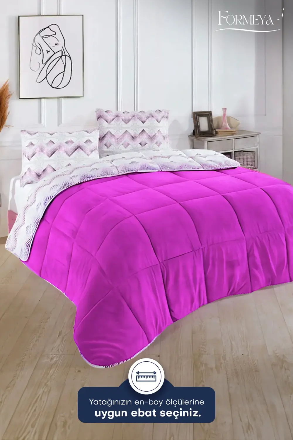 Tek Kişilik Lüx Wellsoft Yorgan Çift Taraflı Yastık Kılıflı 155x2