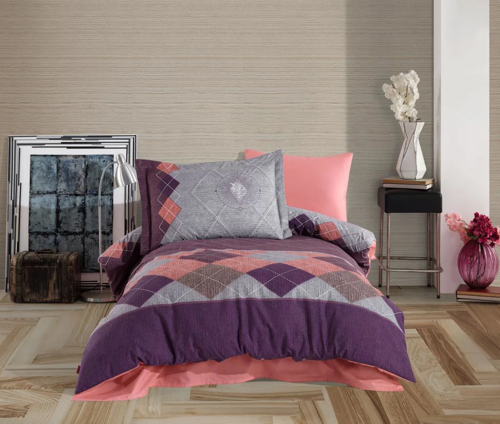 Tek Kişilik Poplin Nev Takımı Carilla Pembe