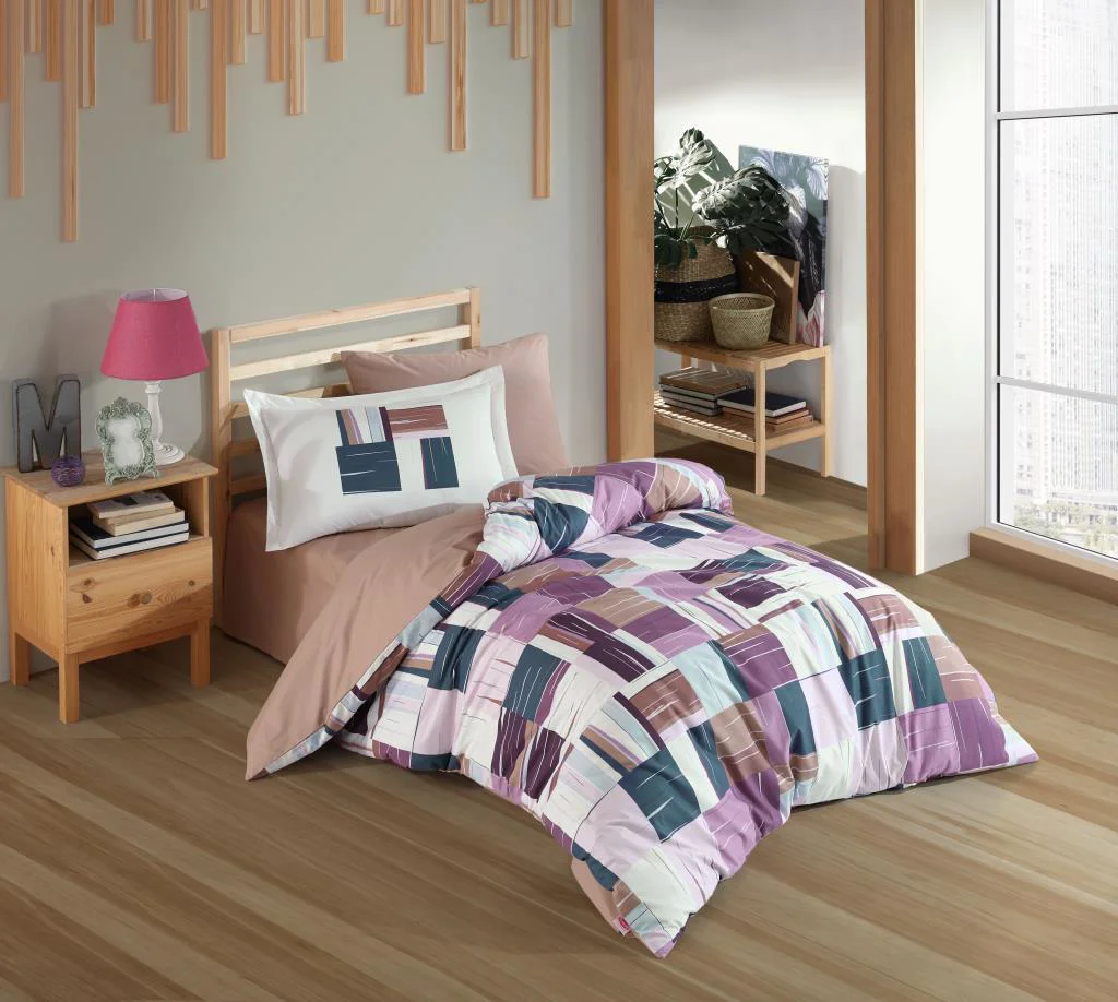 Tek Kişilik Poplin Nev Takımı Dream Bordo