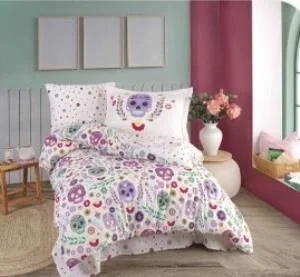 Tek Kişilik Poplin Nevresim Takımı Alice Mor