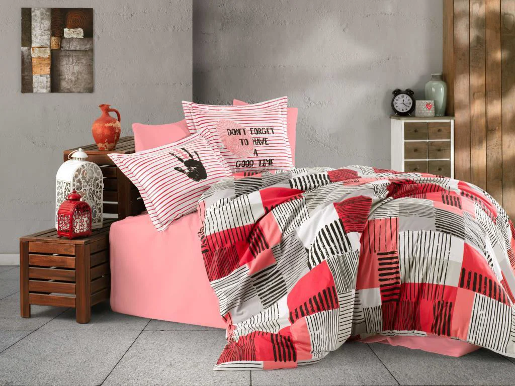 Tek Kişilik Poplin Nev Takımı Bermuda Koral