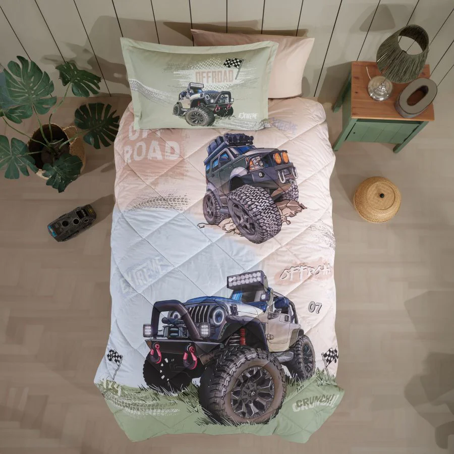 Tek Kişilik Ranforce Genç Desen Yorgan Seti Off Road