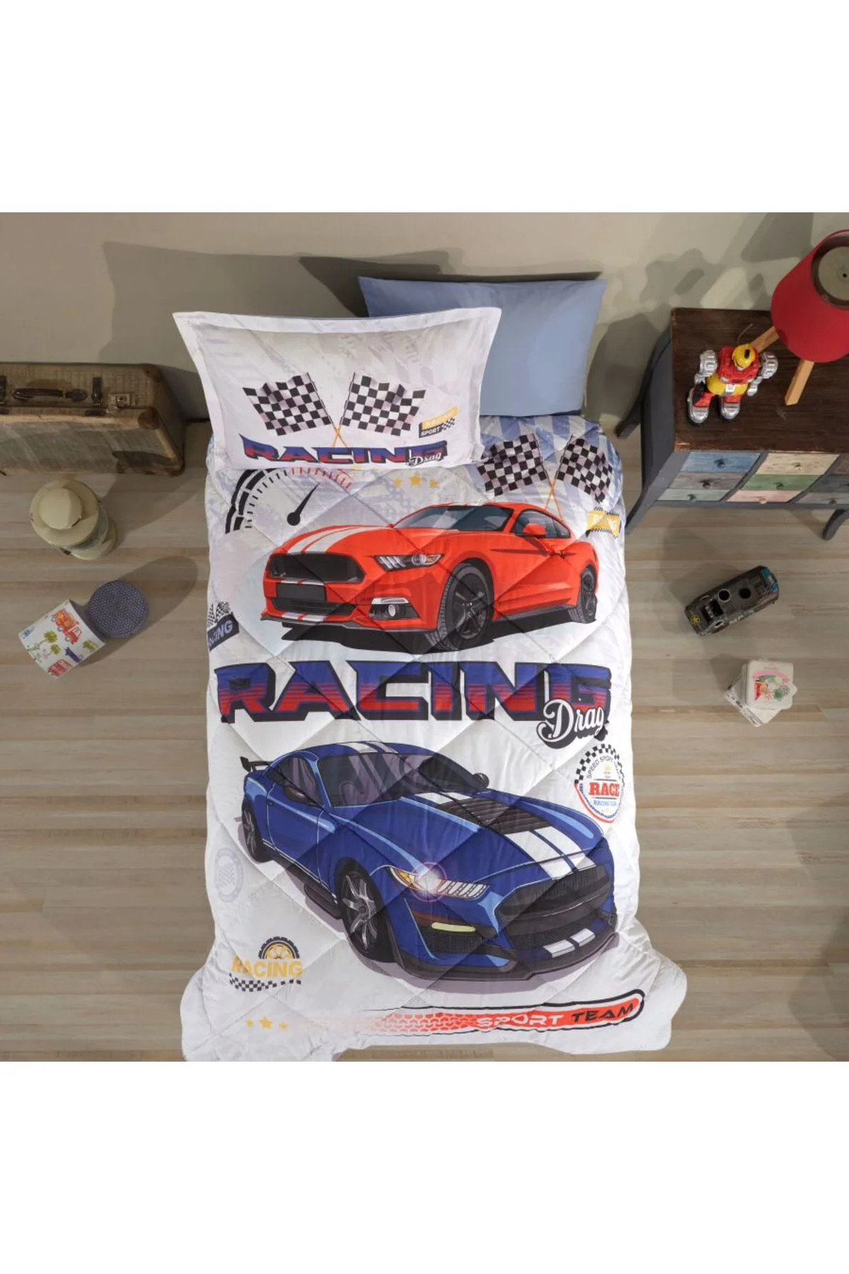 Tek Kişilik Ranforce Genç Desen Yorgan Seti Racing Drag