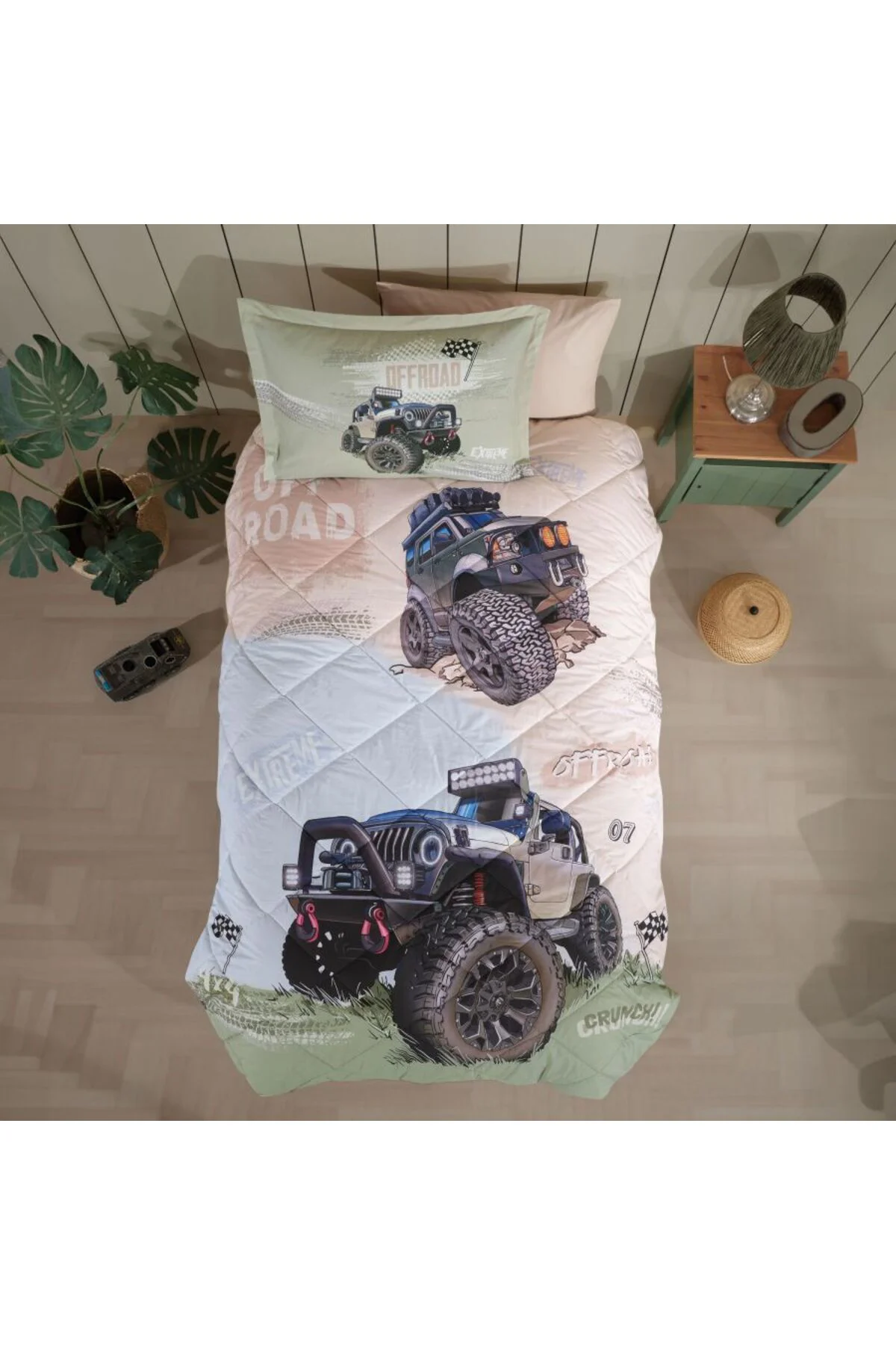 Tek Kişilik Ranforce Genç Desen Yorgan Seti Off Road