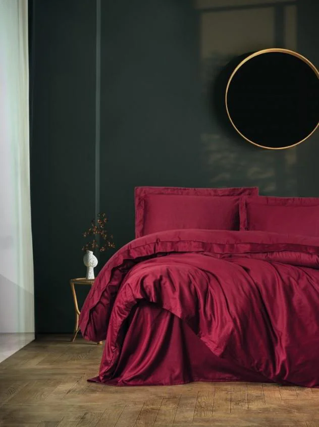Tek Kişilik Saten Nev Takımı Elegante Bordo