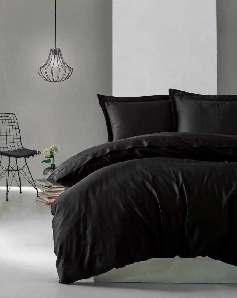 Tek Kişilik Saten Nev Takımı Elegante Siyah