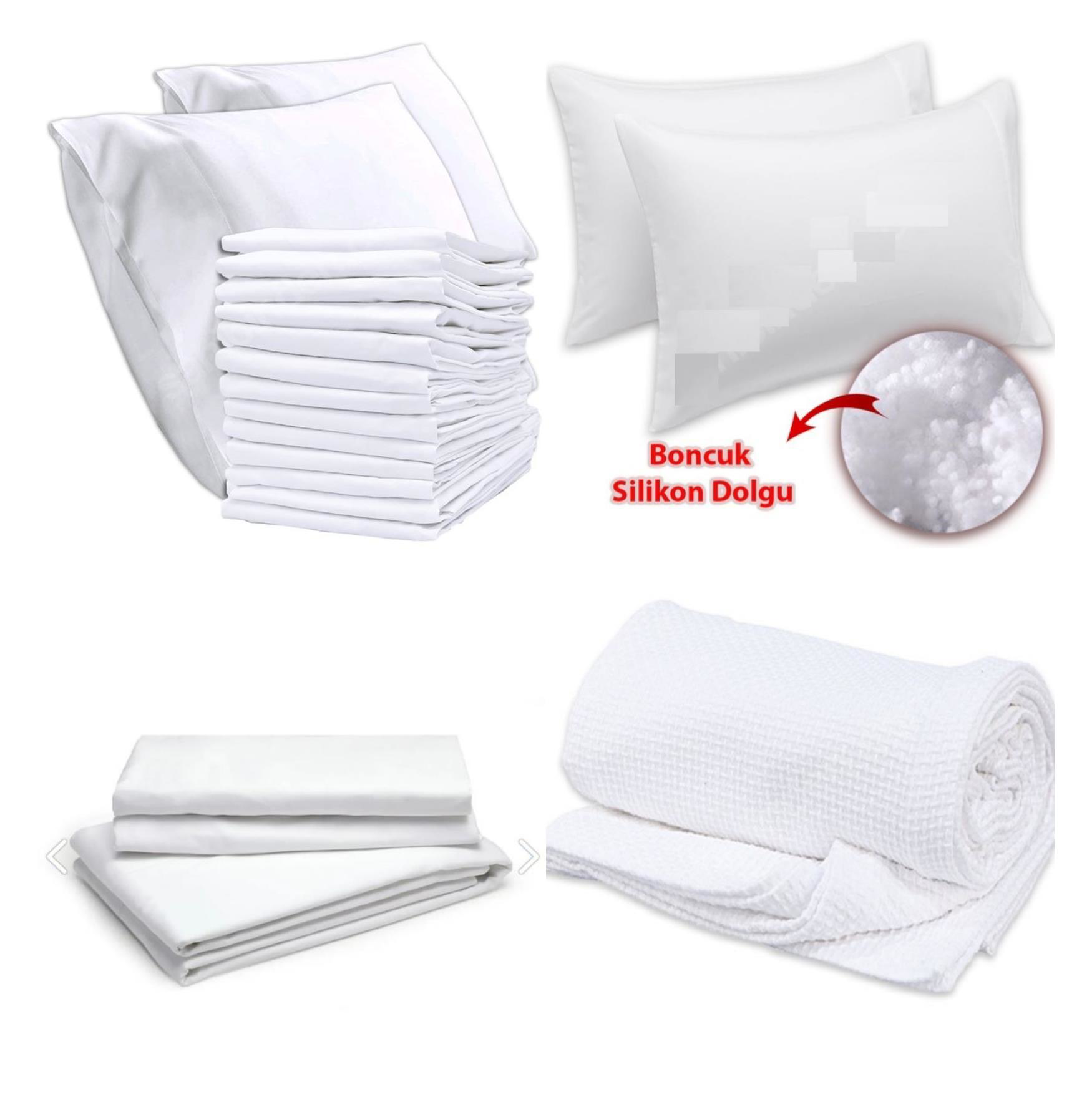 Tek Kişilik Yastıklı Pikeli Yatak Nevresim Takımı Çeyiz Seti %100