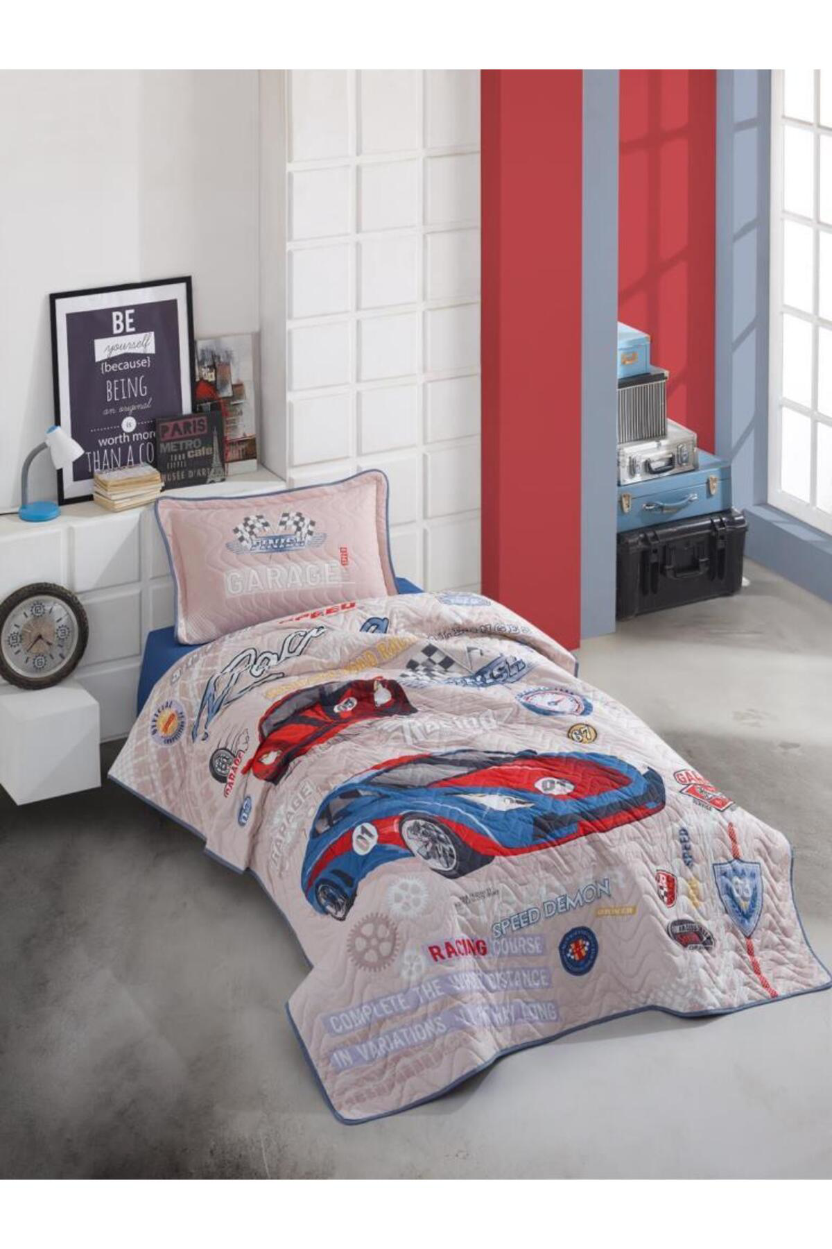 Cpu Elektronik Tek Kişilik Yatak Örtüsü Garage