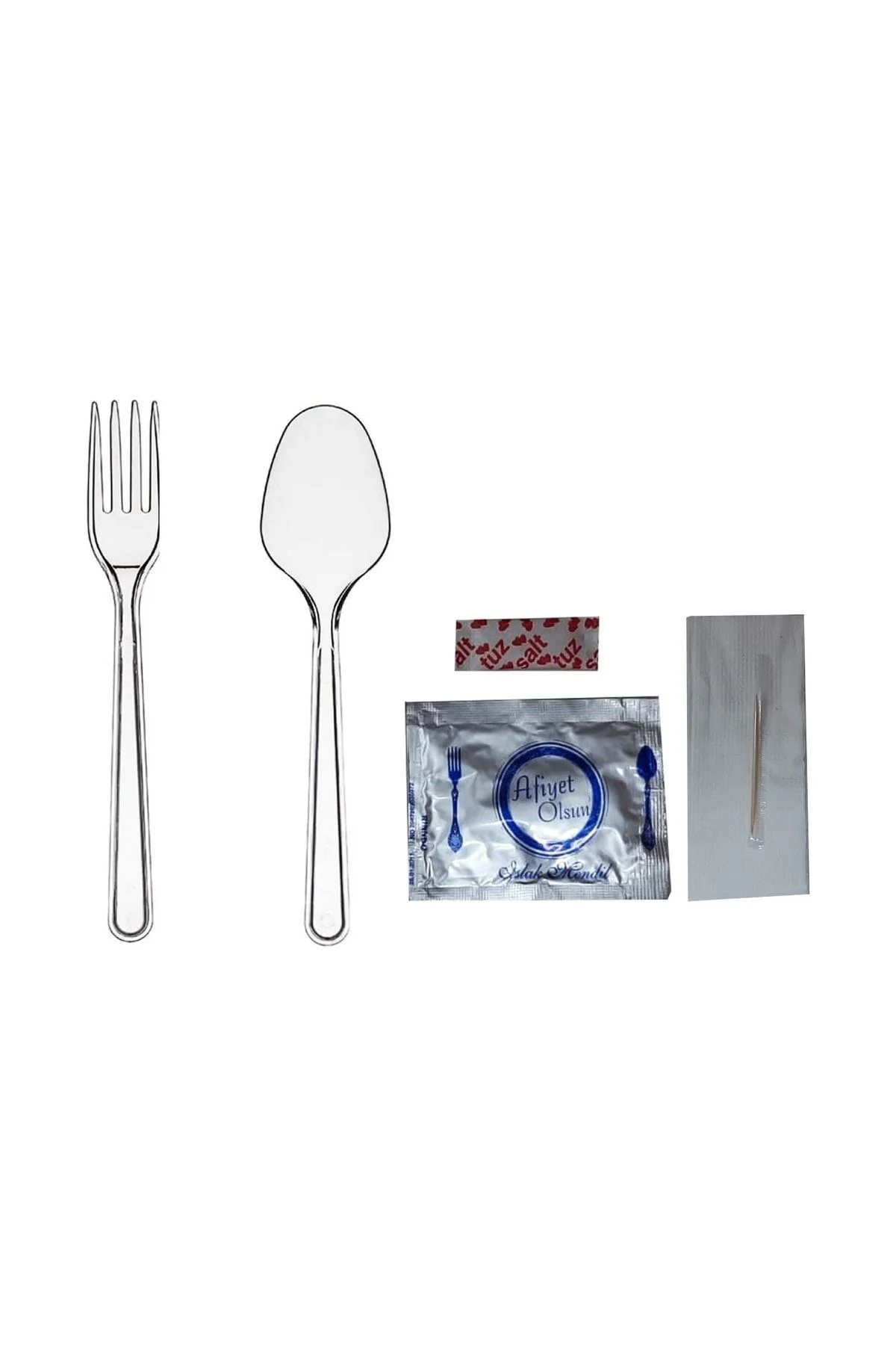 Tek Kullanımlık 6 Lı Plastik Lüks Çatal+kaşık Yemek Ikram Seti 50 Adet