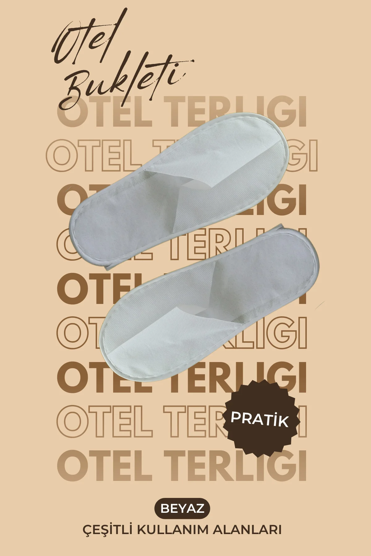 Tek Kullanımlık 90 gr Tela Terlik 4,5 mm Polietilen Taban