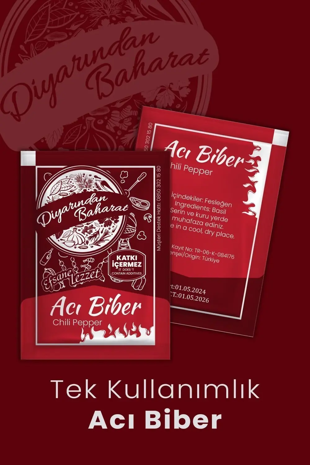 Tek Kullanımlık Acı Biber Baharatı 1000 Adet 5x7cm