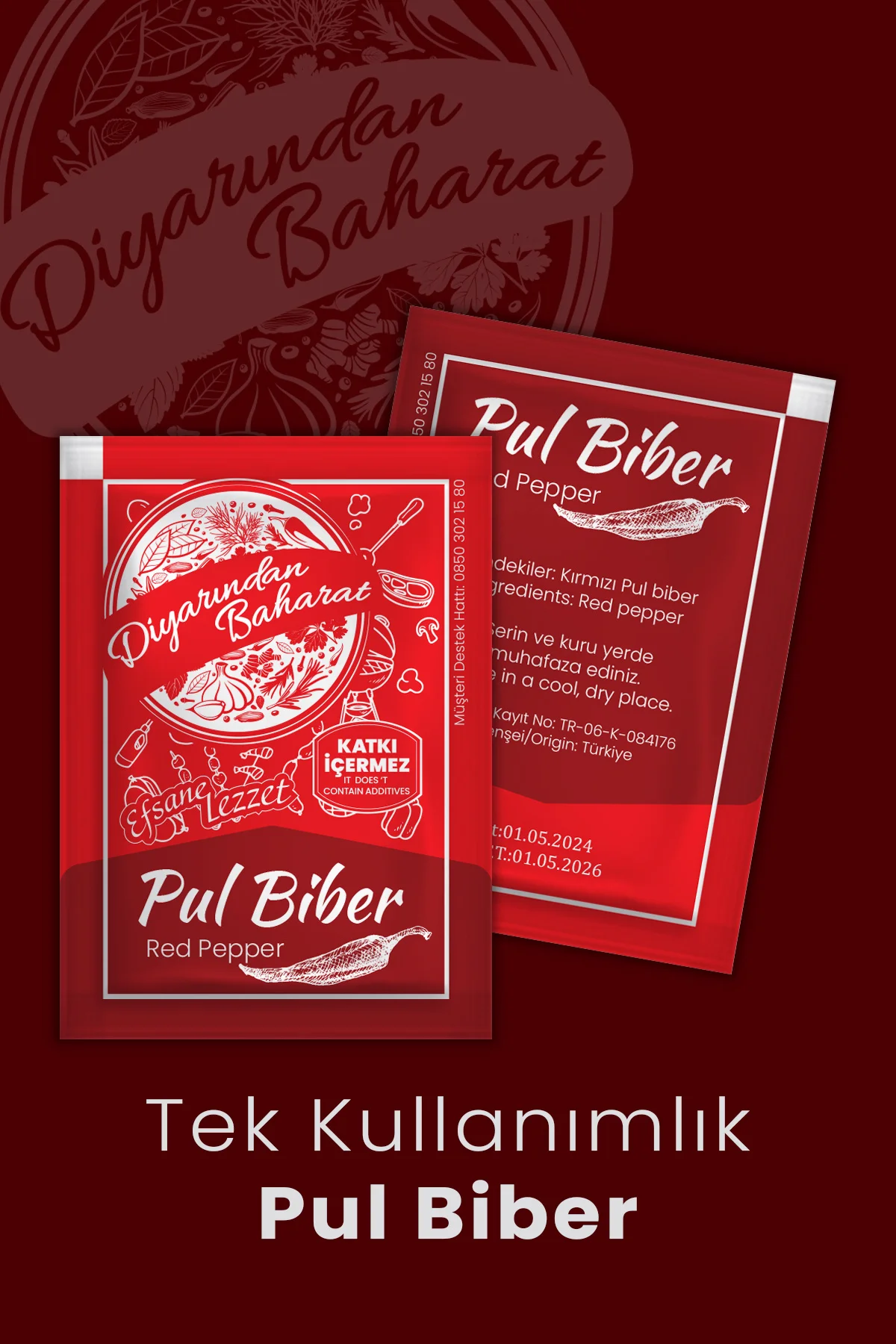 Tek Kullanımlık Pul Biber 1000 Adet (5x7cm) Pulbiber
