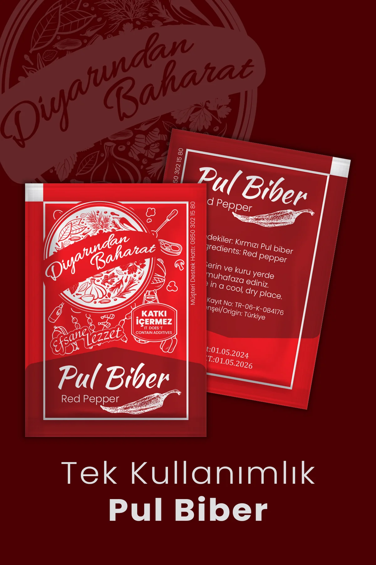 Tek Kullanımlık Pul Biber 1000 Adet (SET BAHARATI) Pulbiber