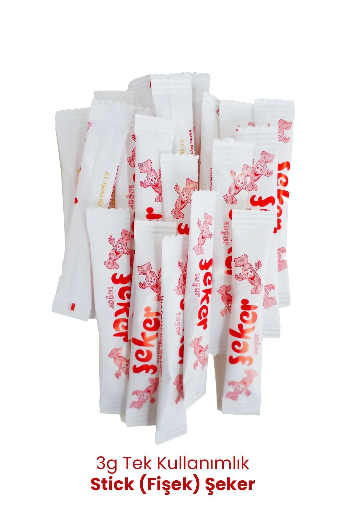 Tek Kullanımlık Stick (Fişek) Şeker 3g - 50 Adet (Çay Şekeri) Kul