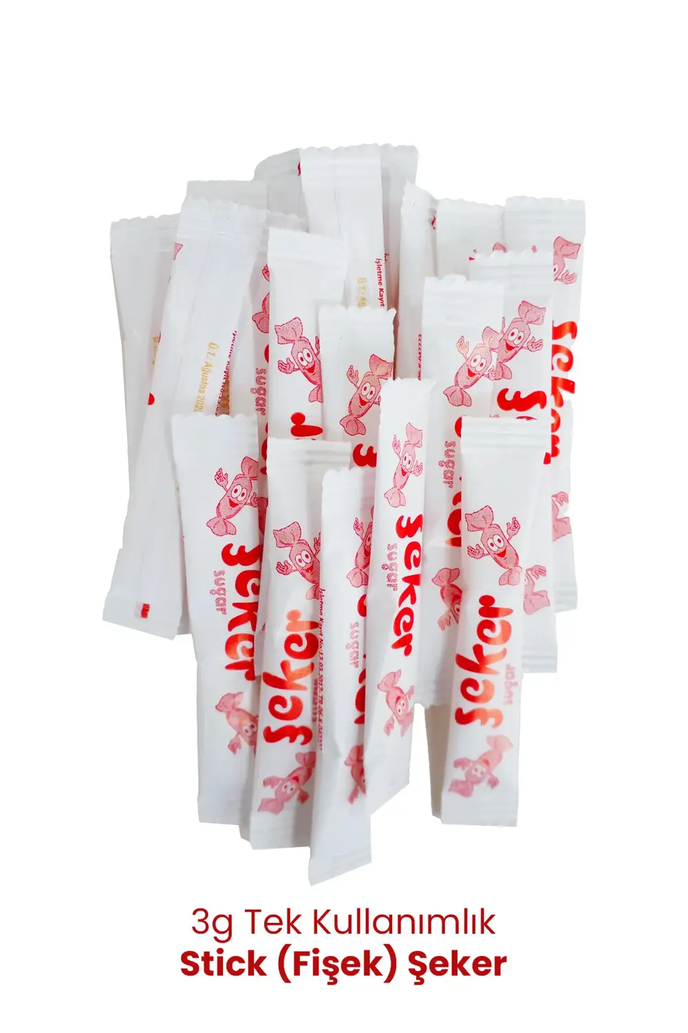 Tek Kullanımlık Stick (Fişek) Şeker 3g - 100 Adet (Çay Şekeri) Ku
