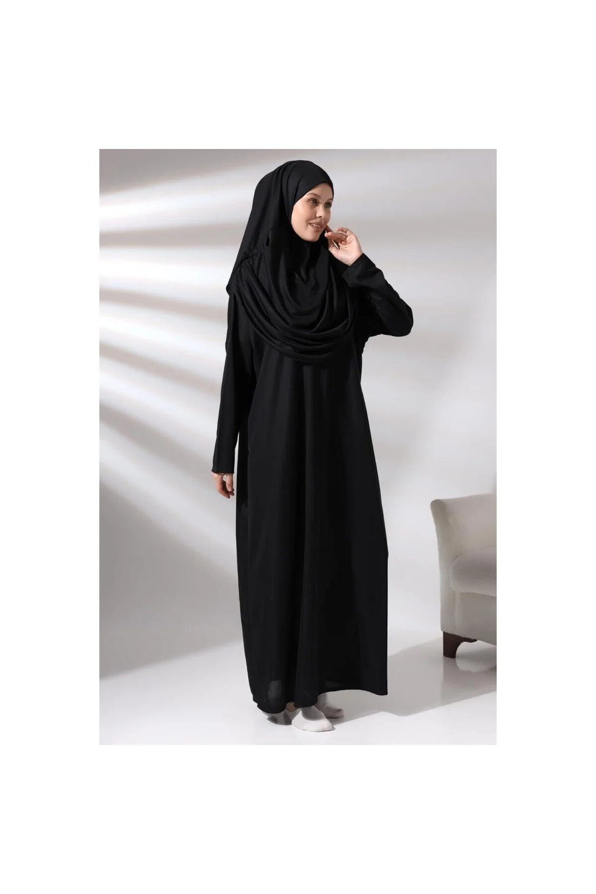 Tek Parça Namaz Elbisesi - Seccade - Tesbih - İbadet Seti - 5015