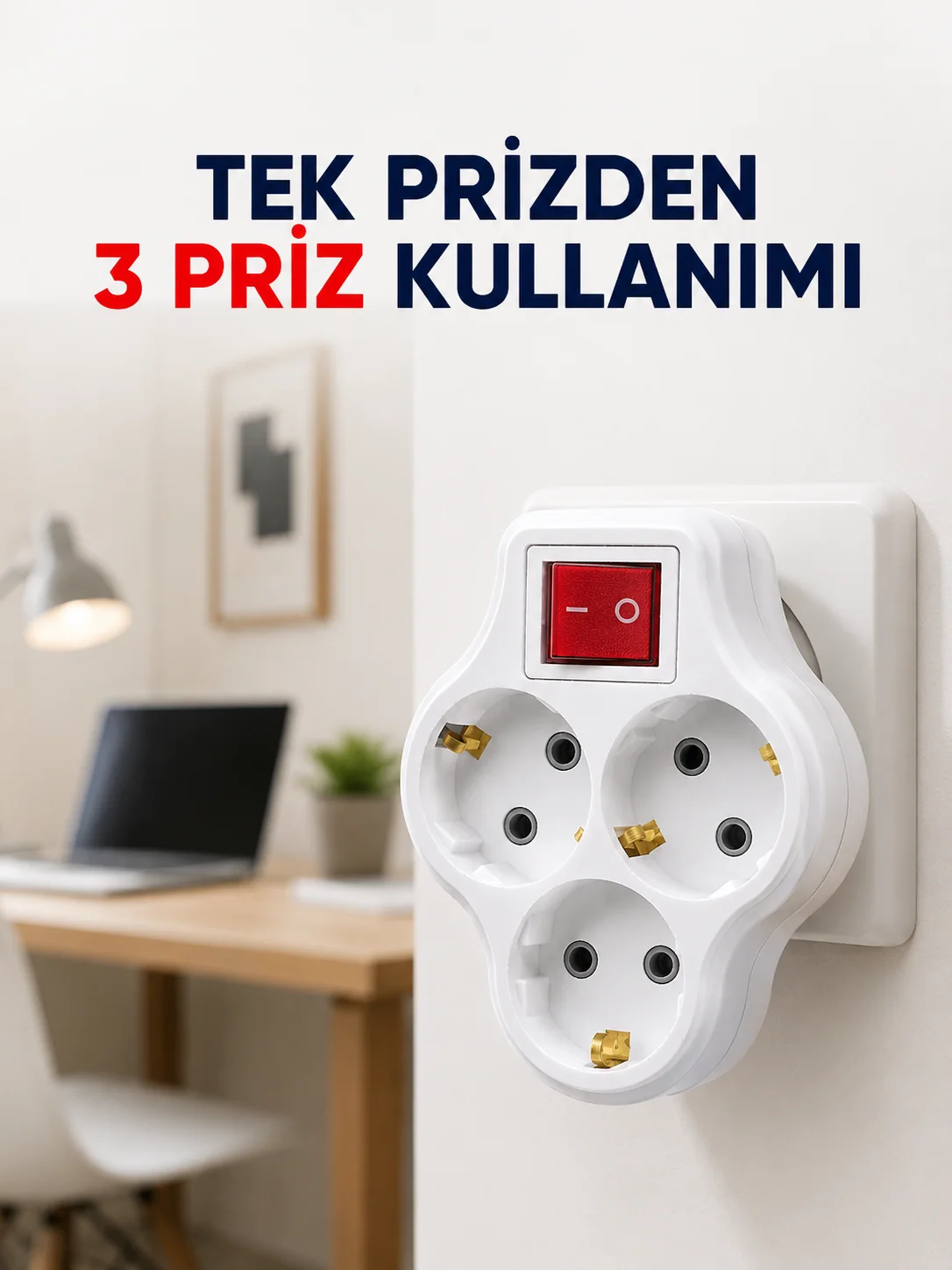 Tek Prizi 3’lü Yapan Anahtarlı Priz Adaptörü Topraklı Priz Çoğaltıcı Fiyatı, Yorumları ve Özellikleri