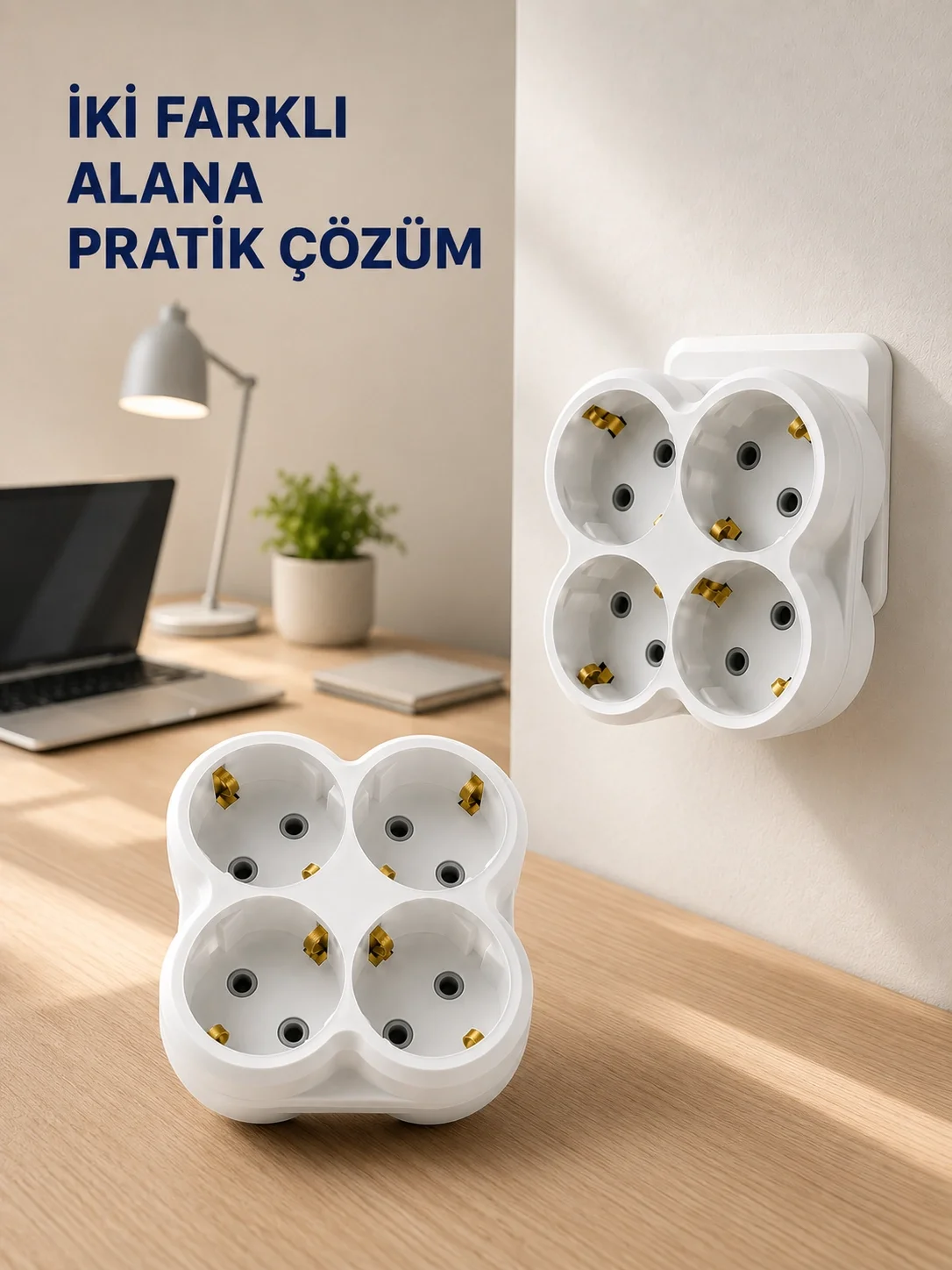 Tek Prizi 4’lü Yapan Priz Adaptörü Direkt Prize Takılan Çoklayıcı 2 Adet Set Tek Prizi 4’lü Yapan Priz Adaptörü Direkt Prize Takılan Çoklayıcı 2 Adet Set
