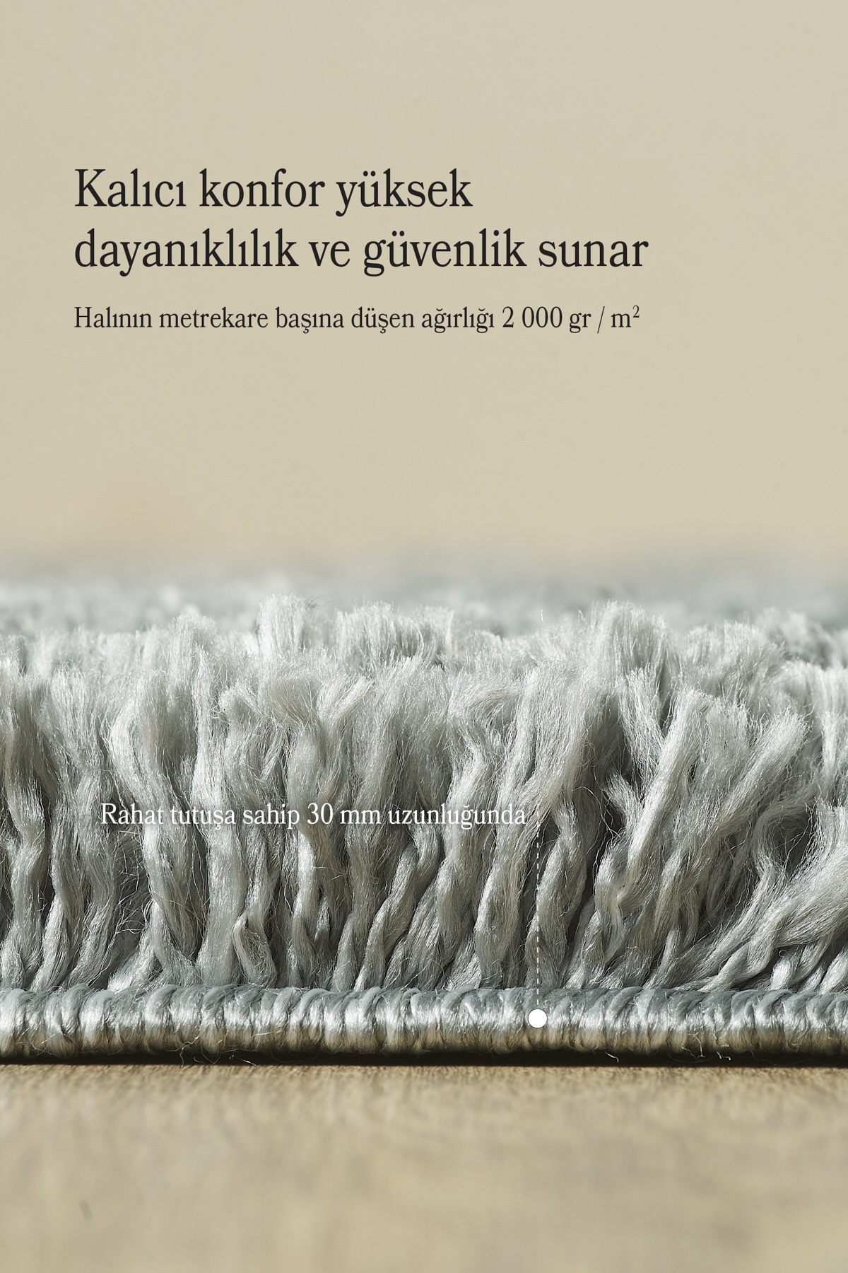 Tek Renk Açık Gri Yumuşak Peluş Post Salon Oturma Odası Mutfak Sh