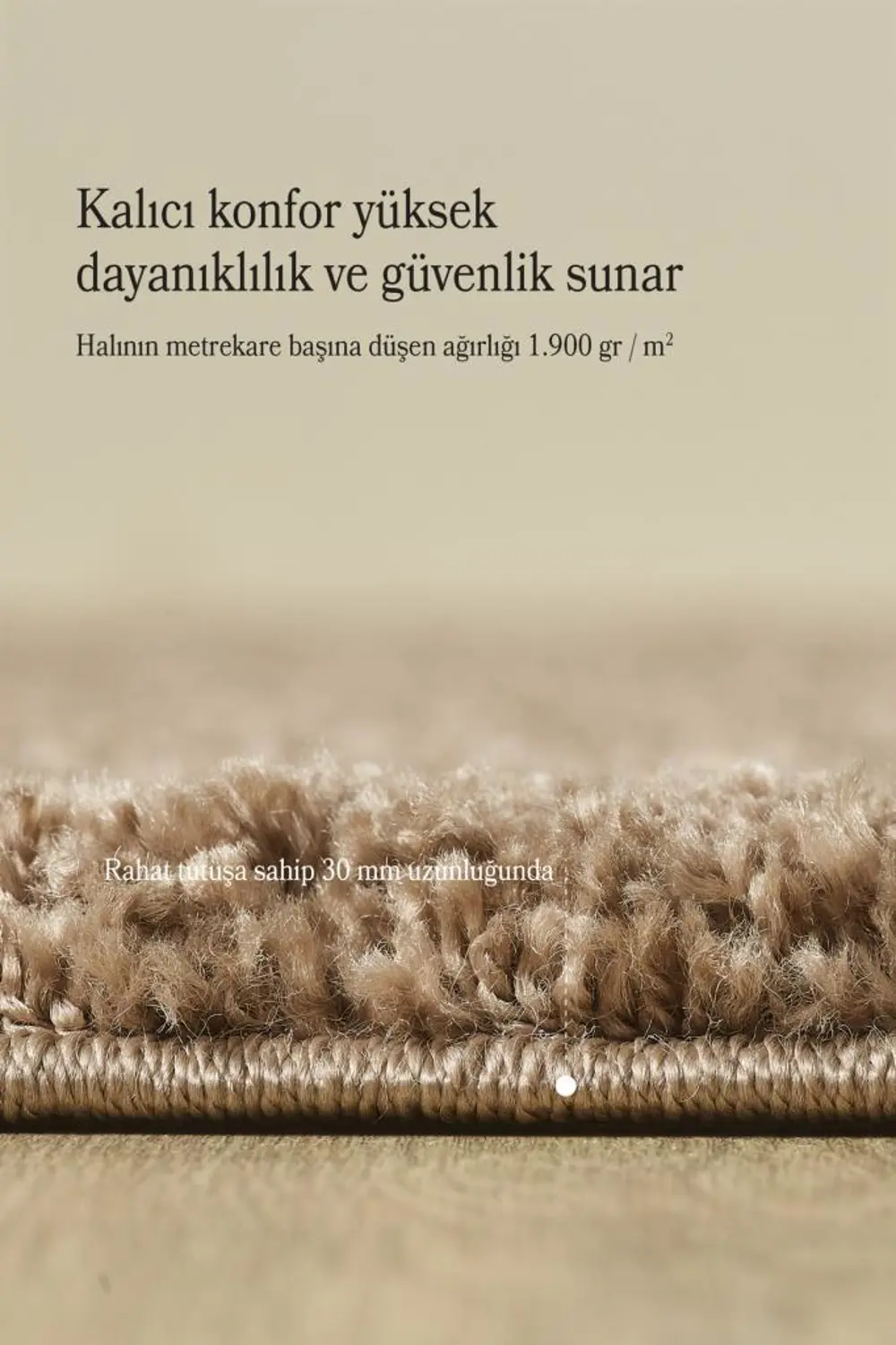 Tek Renk Desensiz Moka Yuvarlak Yumuşak Post Peluş Shaggy Halı Sa