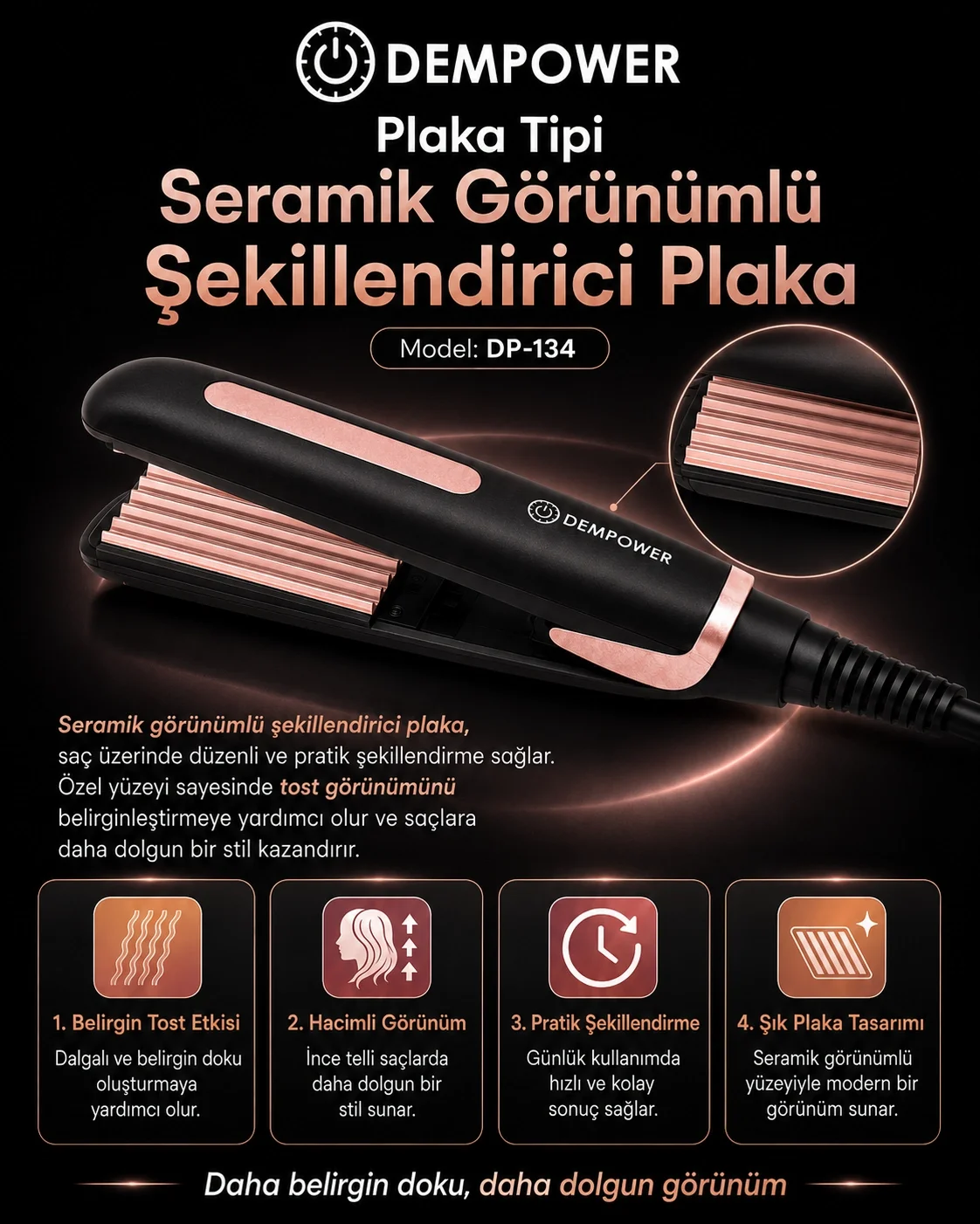 Tek Seferlik Şekillendirme İçin Saç Tost Makinesi ve Kalıcı Görün
