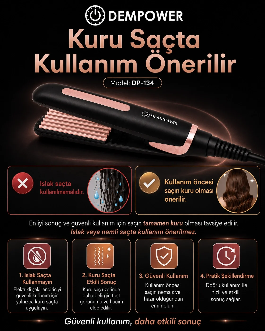 Tek Seferlik Şekillendirme İçin Saç Tost Makinesi ve Kalıcı Görün