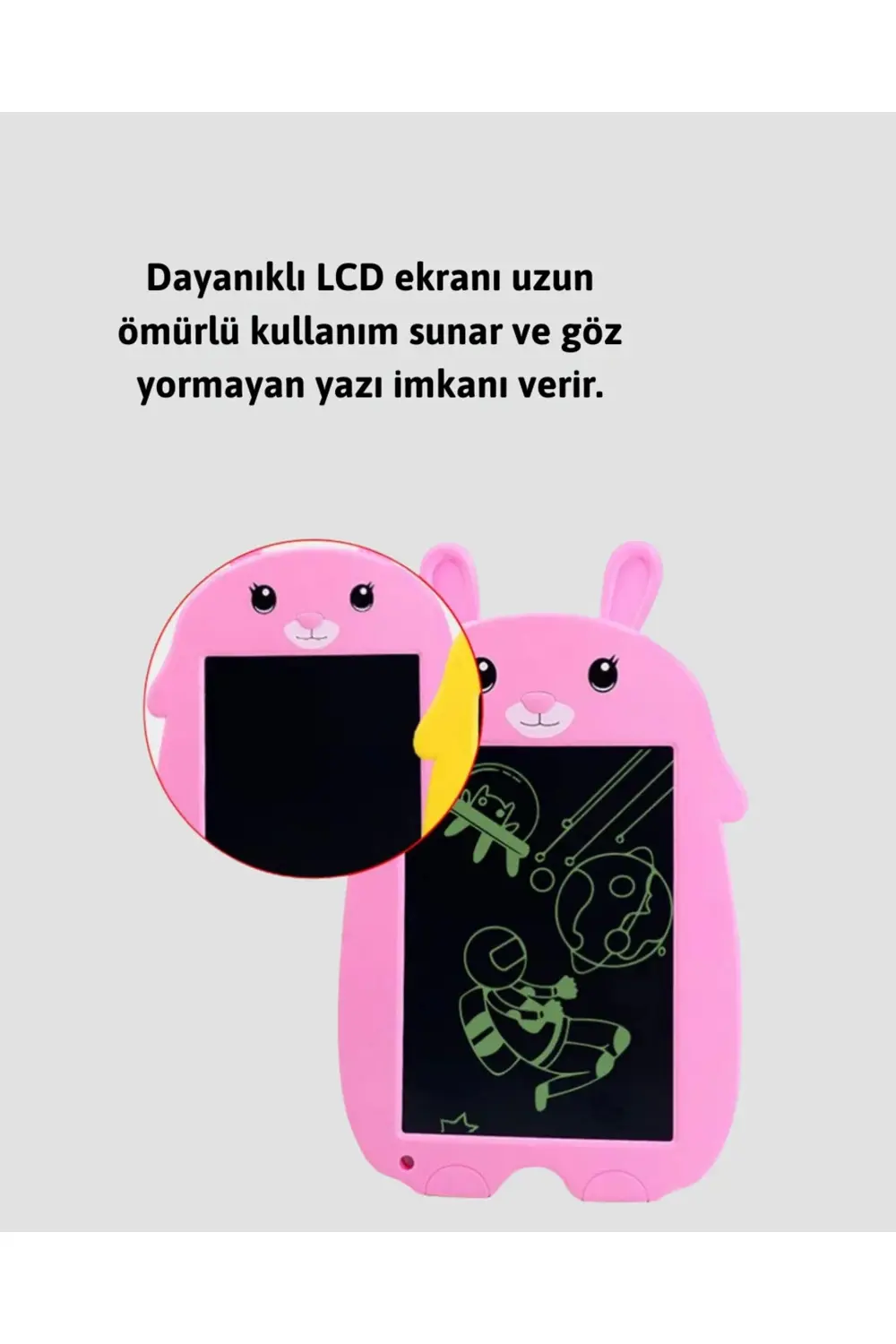 Tek Tuşla Silinebilir LCD Yazı Tableti | Çocuklar İçin Eğitim Tab