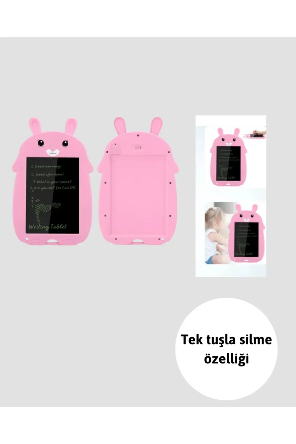 Tek Tuşla Silinebilir LCD Yazı Tableti | Çocuklar İçin Eğitim Tab