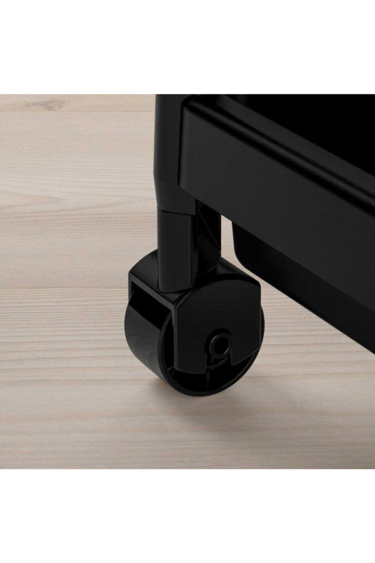 Sev Plastik Tekerlekli Dikdörtgen 3 Katli Raf Ünitesi - Banyo Mutfak Düzenley