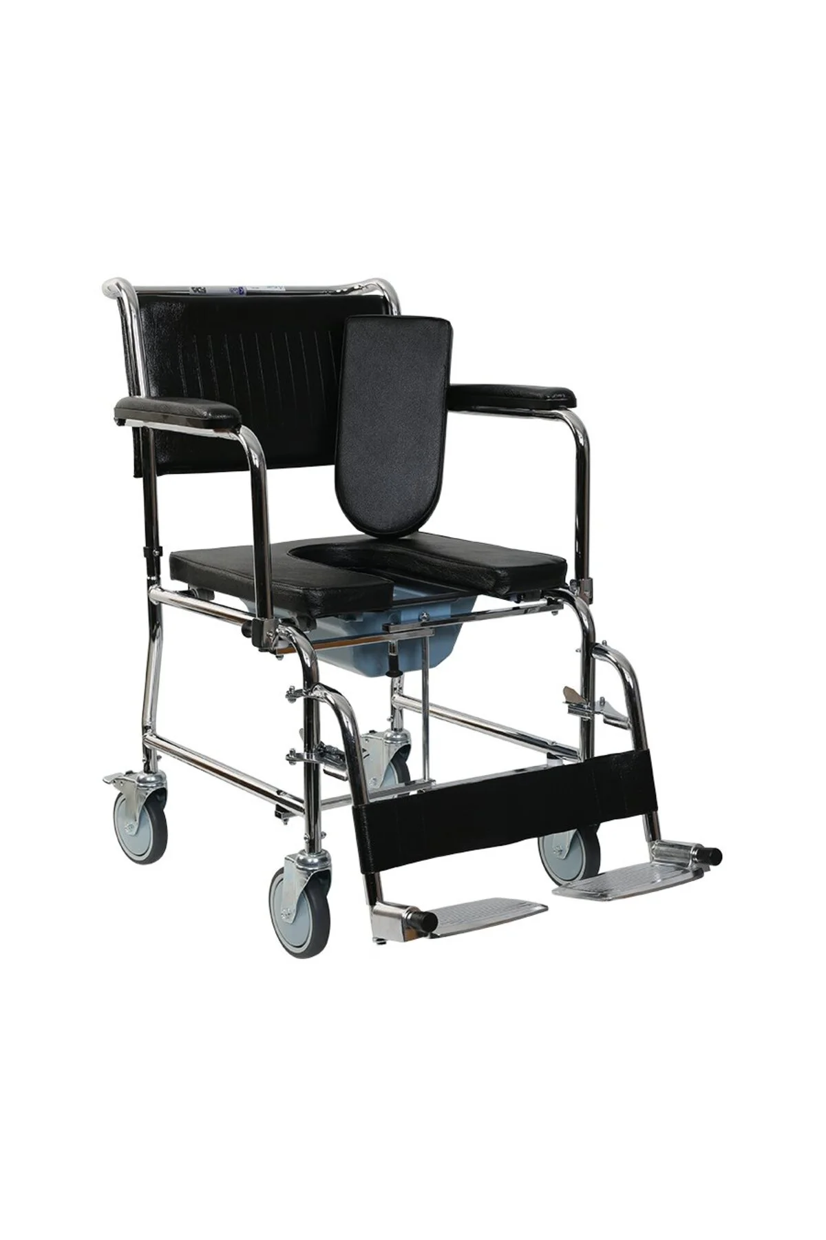Tekerlekli Katlanır Klozetli Banyo Sandalyesi
