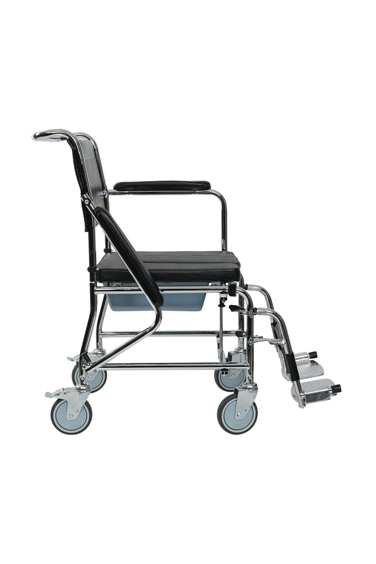 Tekerlekli Katlanır Klozetli Banyo Sandalyesi