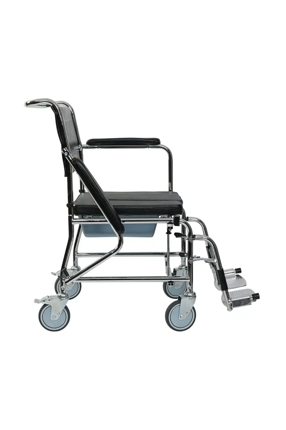 Tekerlekli Katlanır Klozetli Banyo Sandalyesi